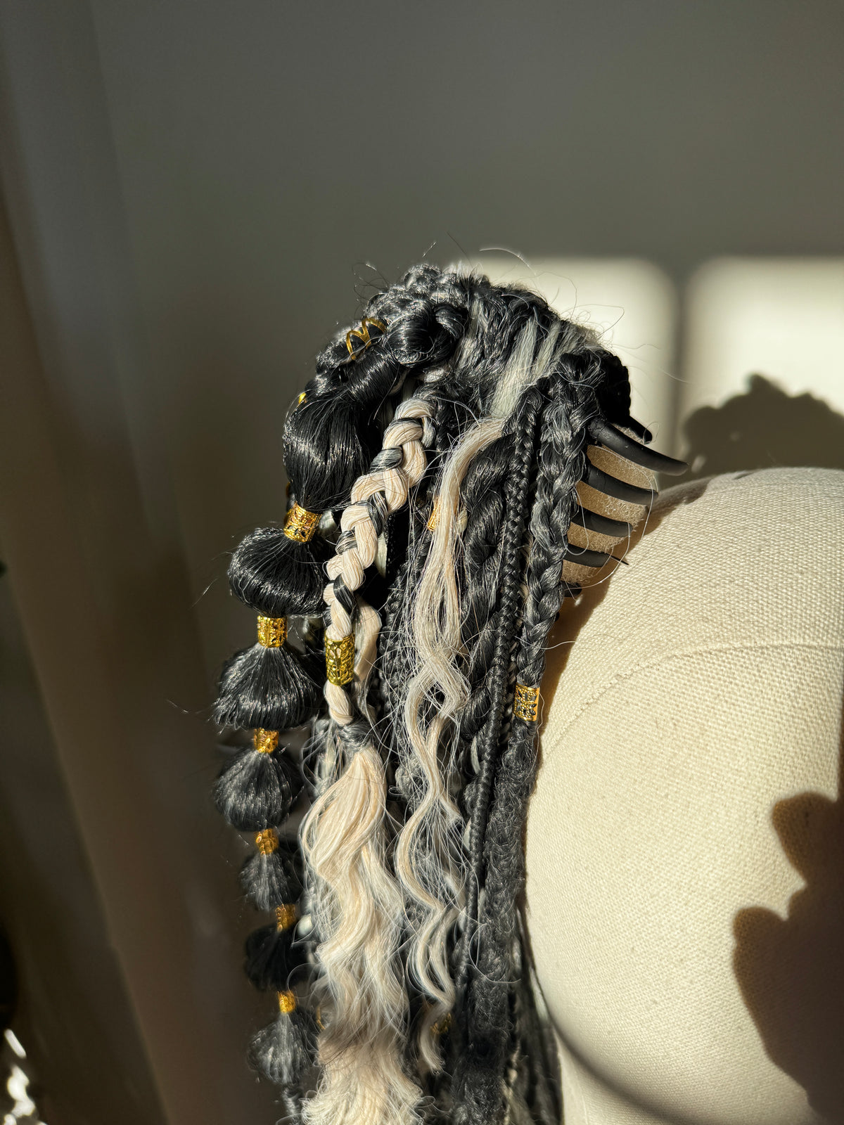 Custom Clip-In Wavy Dreads Ponytail
