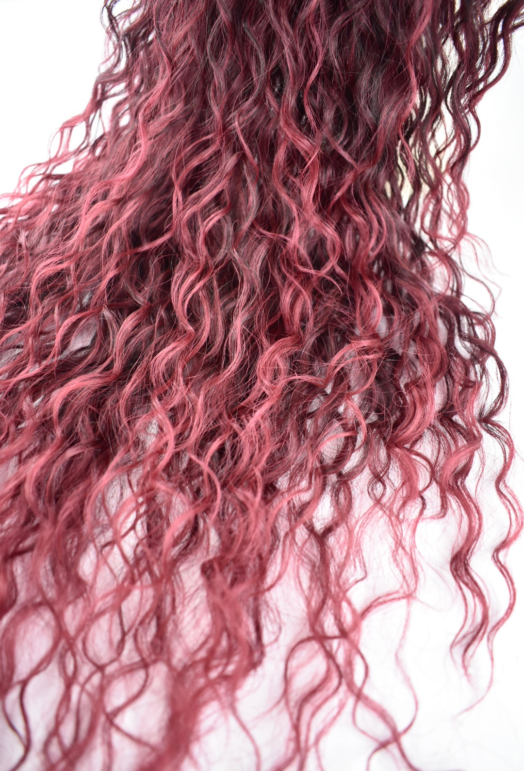 Wavy Ponytail 28" - "Dark Cherry Ombré"
