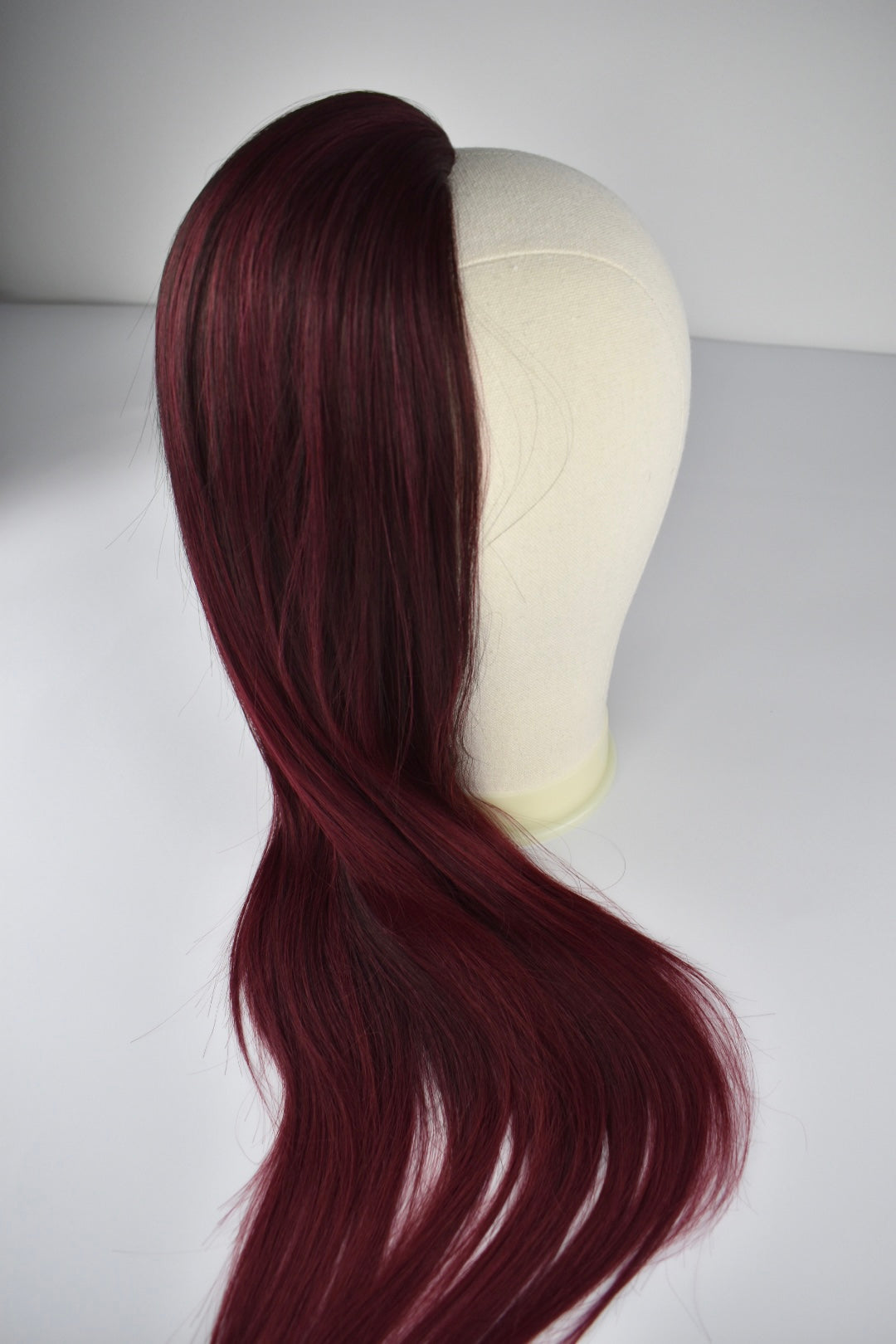 Straight Ponytail 28" - "Dark Cherry Ombré"