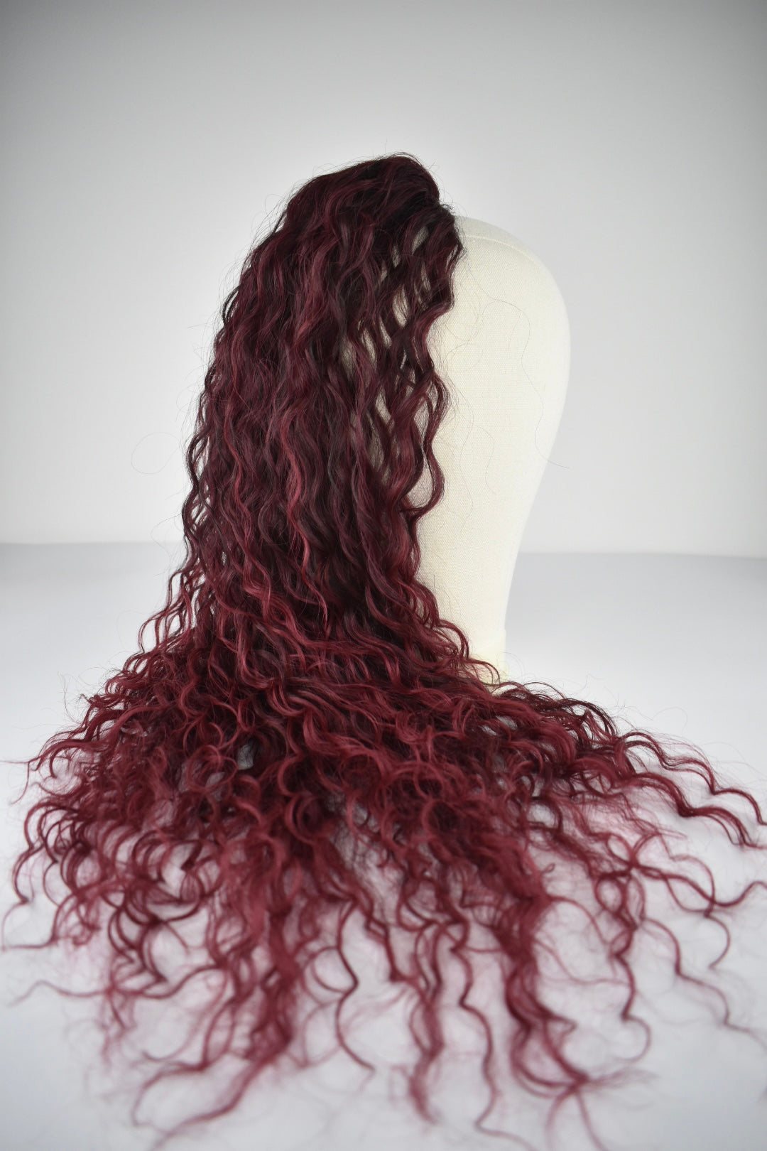 Wavy Ponytail 28" - "Dark Cherry Ombré"
