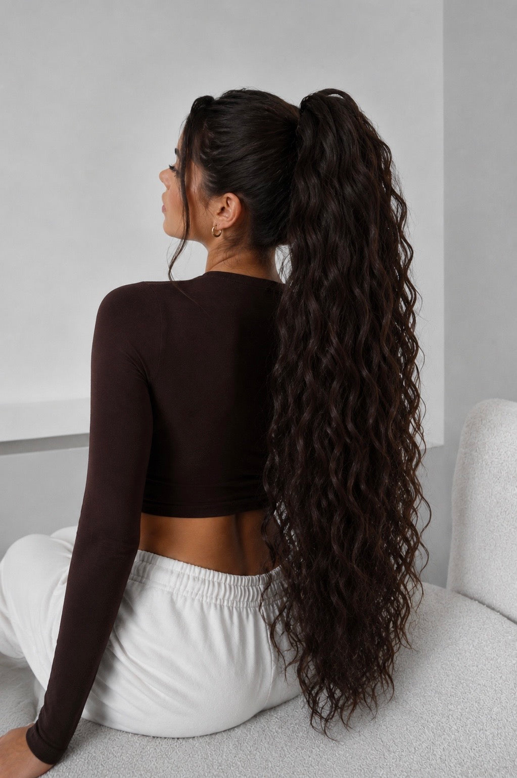 Wavy Ponytail 28" - "Dunkelbraun"