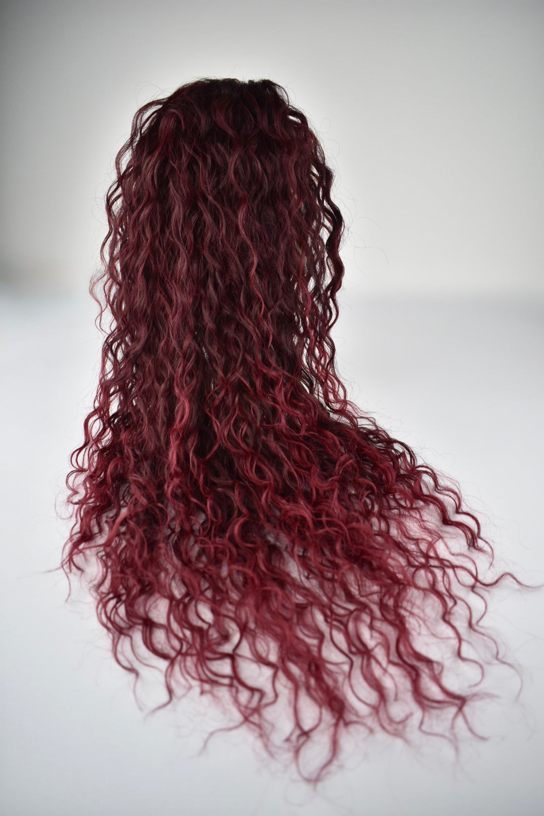 Wavy Ponytail 28" - "Dark Cherry Ombré"