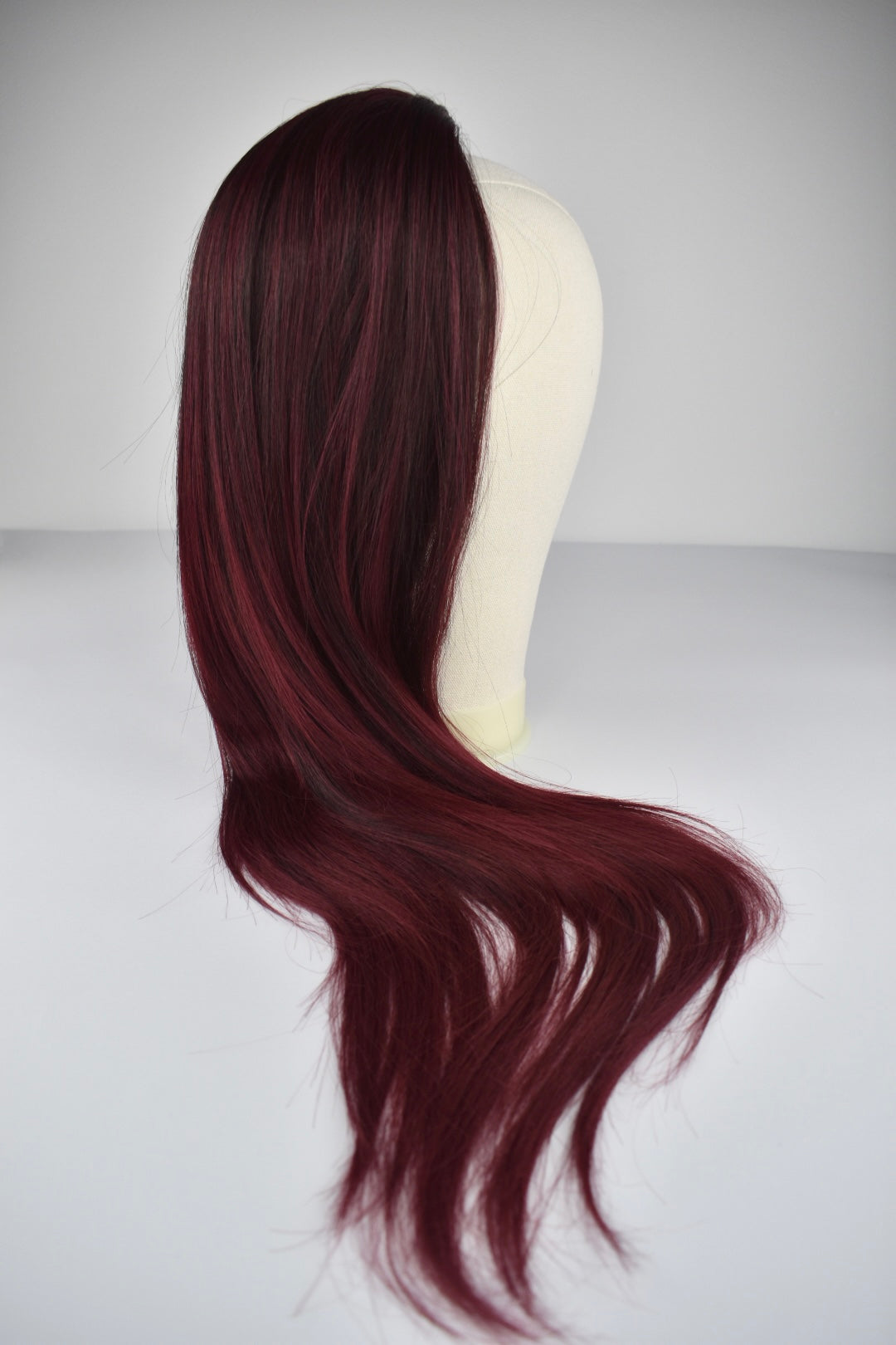 Straight Ponytail 28" - "Dark Cherry Ombré"
