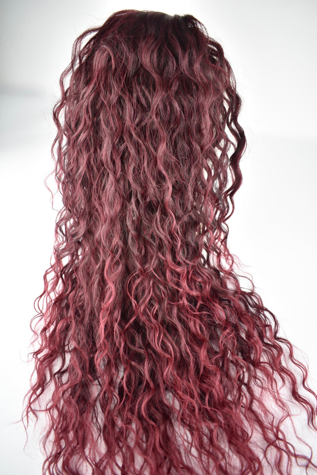Wavy Ponytail 28" - "Dark Cherry Ombré"