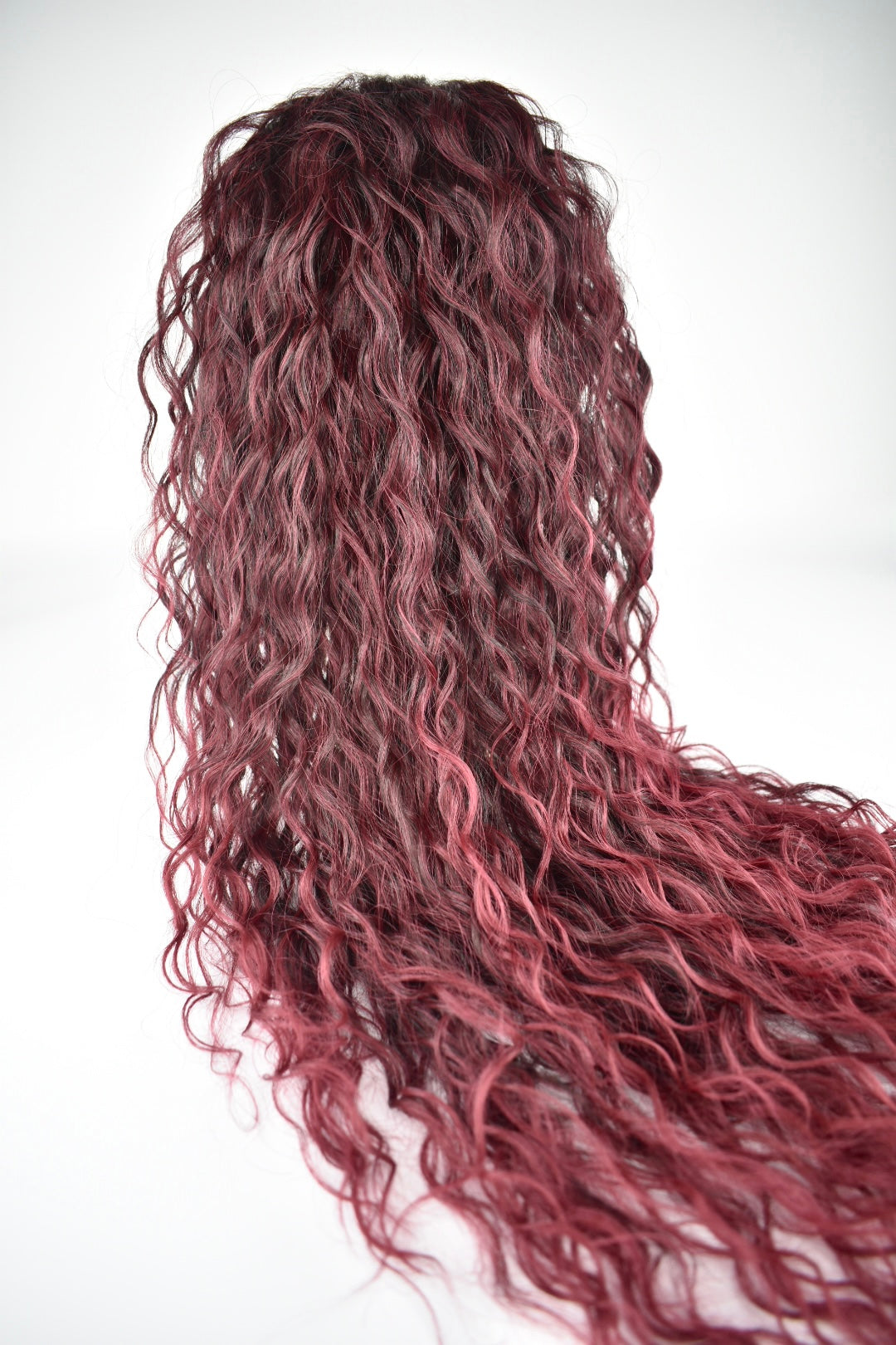 Wavy Ponytail 28" - "Dark Cherry Ombré"