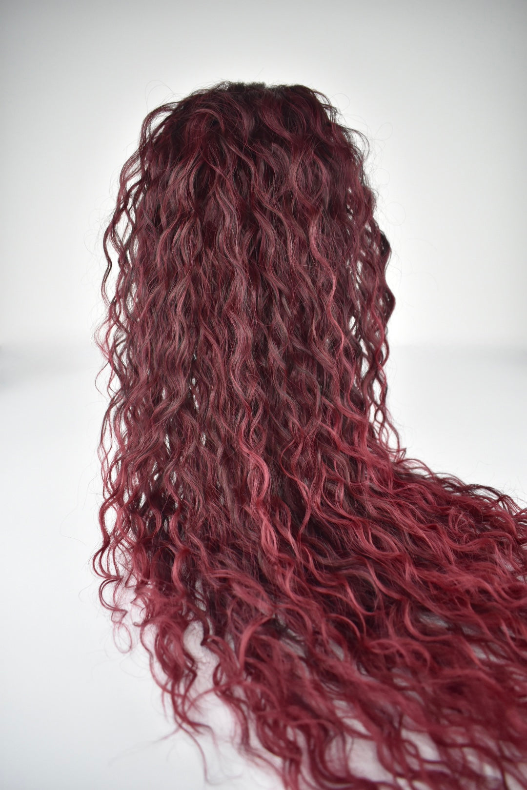 Wavy Ponytail 28" - "Dark Cherry Ombré"