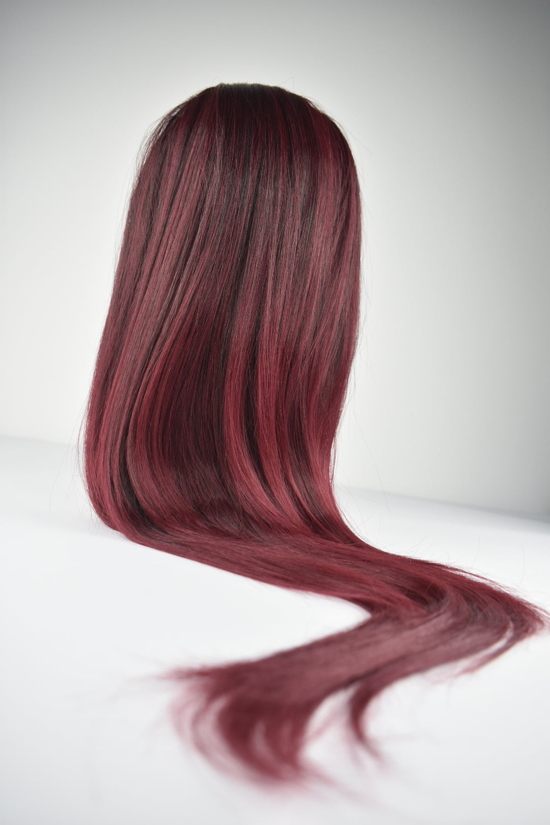 Straight Ponytail 28" - "Dark Cherry Ombré"