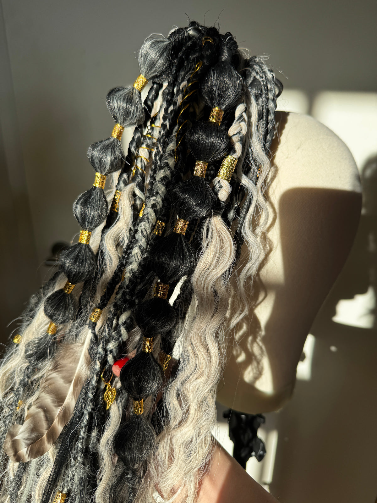 Custom Clip-In Wavy Dreads Ponytail