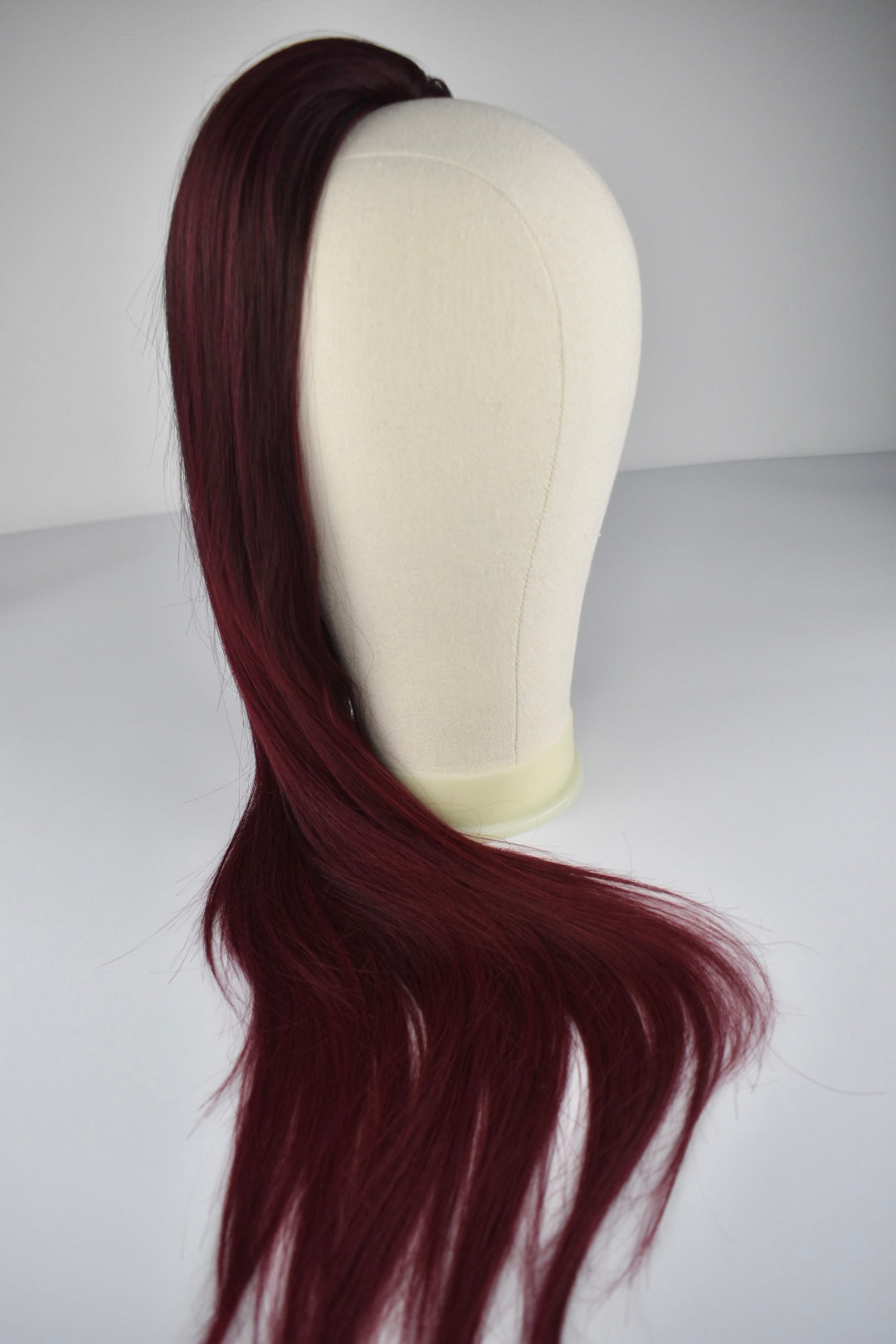 Straight Ponytail 28" - "Dark Cherry Ombré"