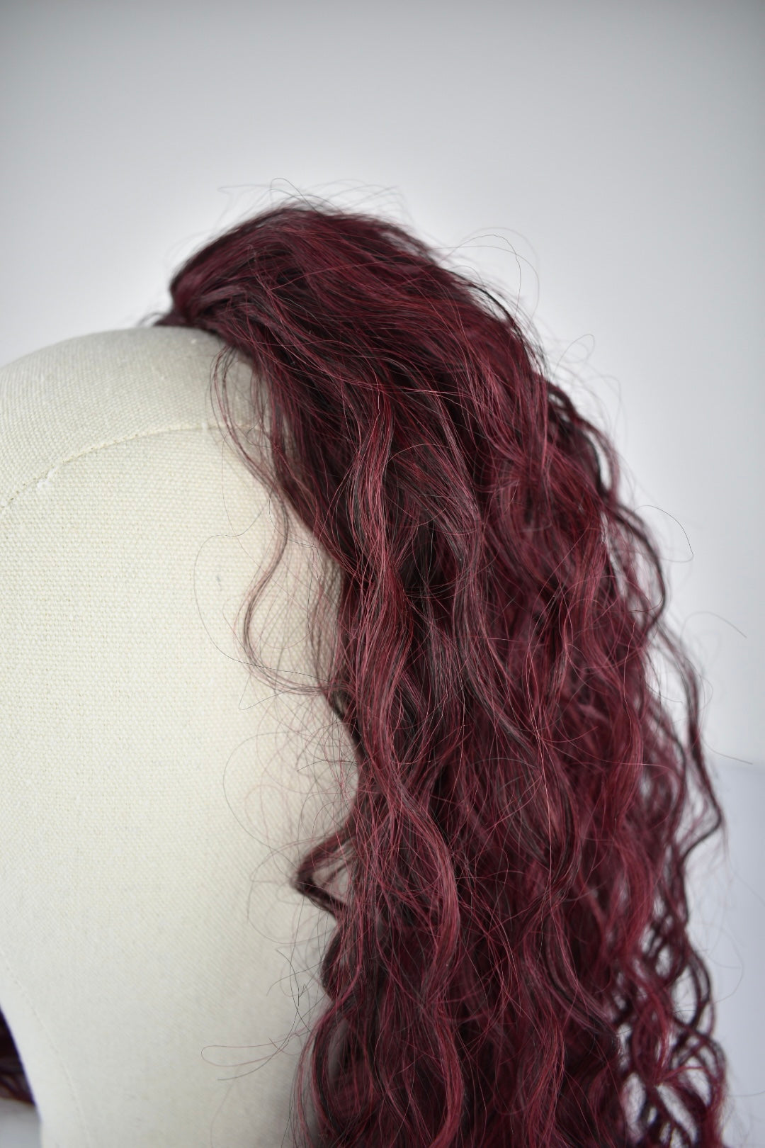 Wavy Ponytail 28" - "Dark Cherry Ombré"