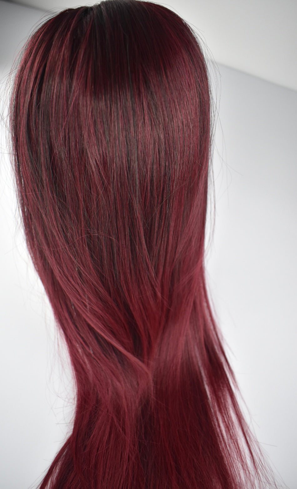 Straight Ponytail 28" - "Dark Cherry Ombré"