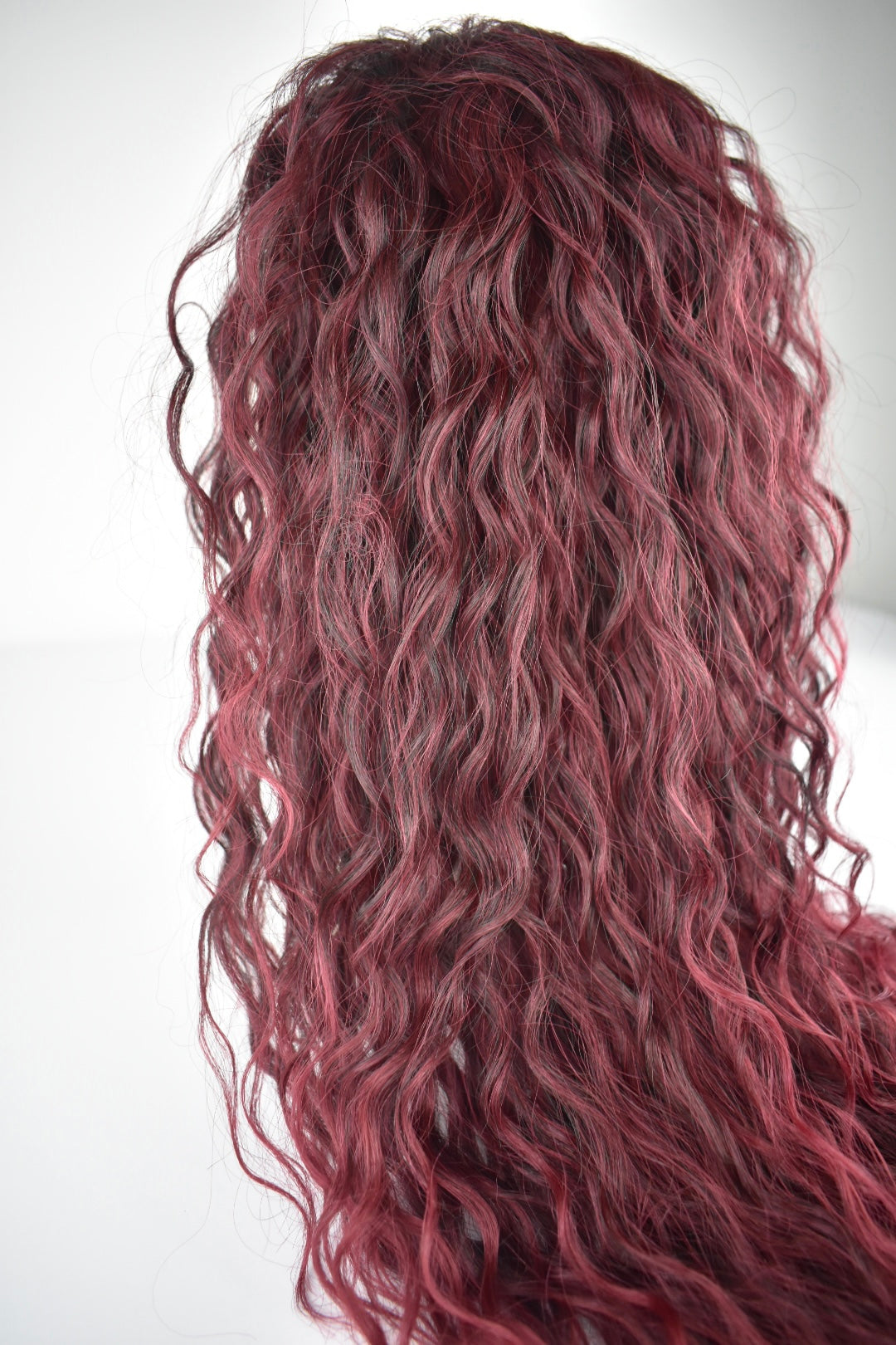 Wavy Ponytail 28" - "Dark Cherry Ombré"