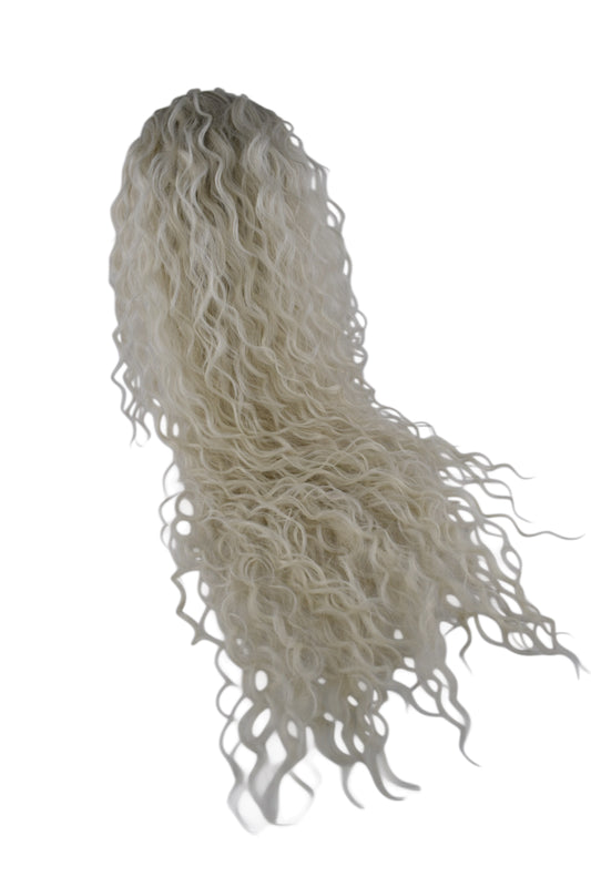 Wavy Ponytail 28" - "White Blonde"
