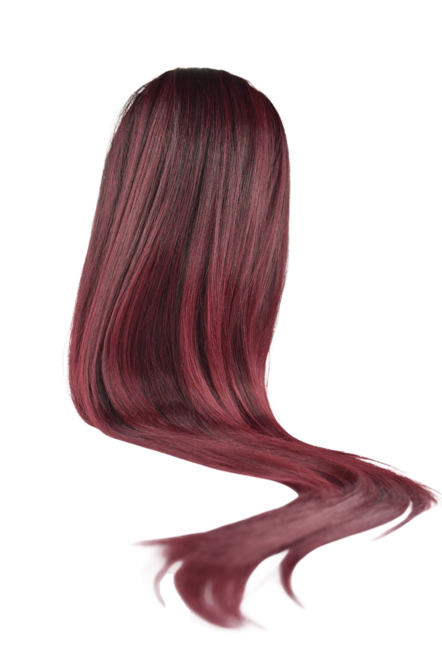 Straight Ponytail 28" - "Dark Cherry Ombré"