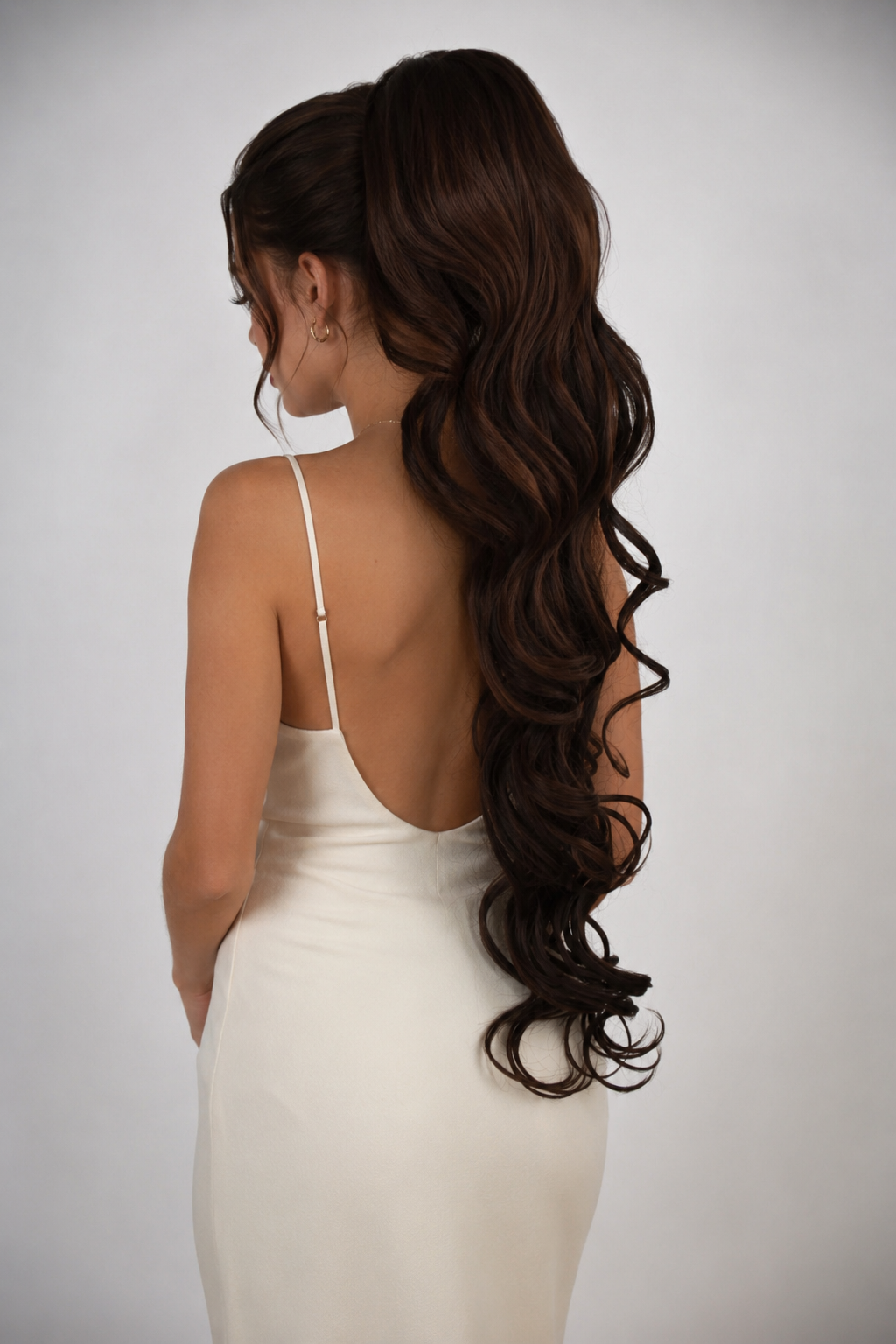 Curly Ponytail 28" - "Chocolate Brown"