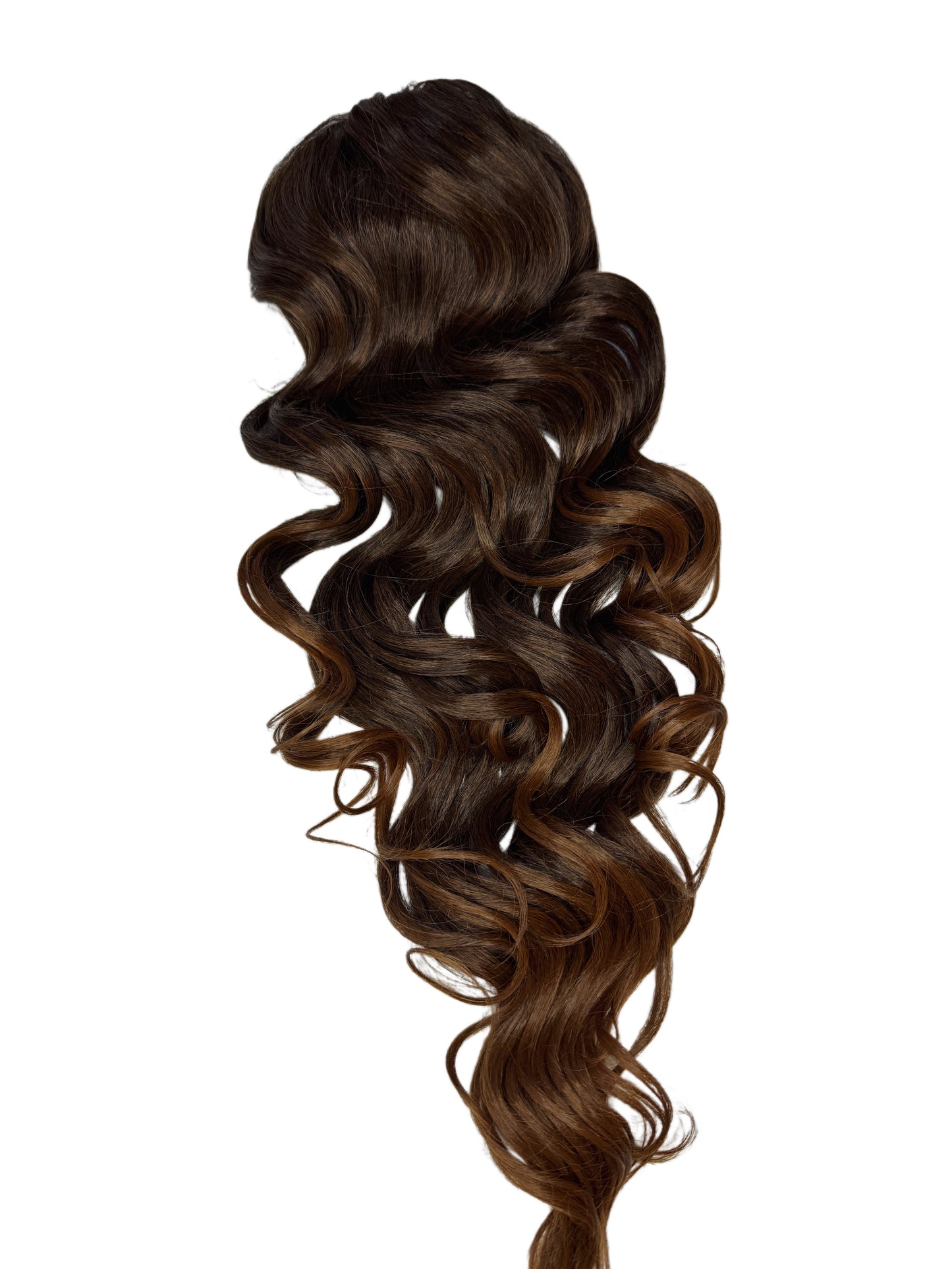 Curly Ponytail 28" - "Sun-Kissed Amber"