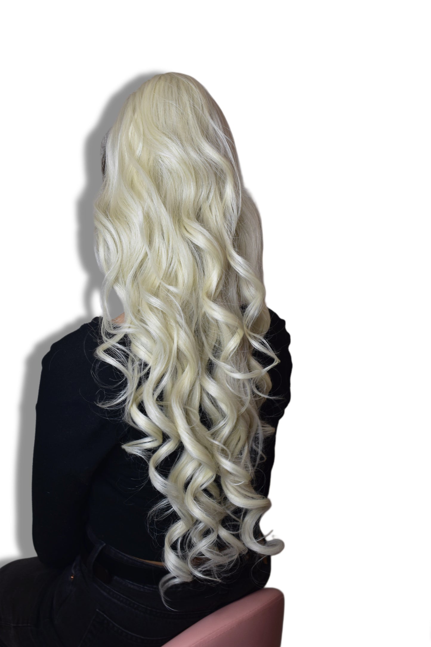Curly Ponytail 28" - "White Blonde"
