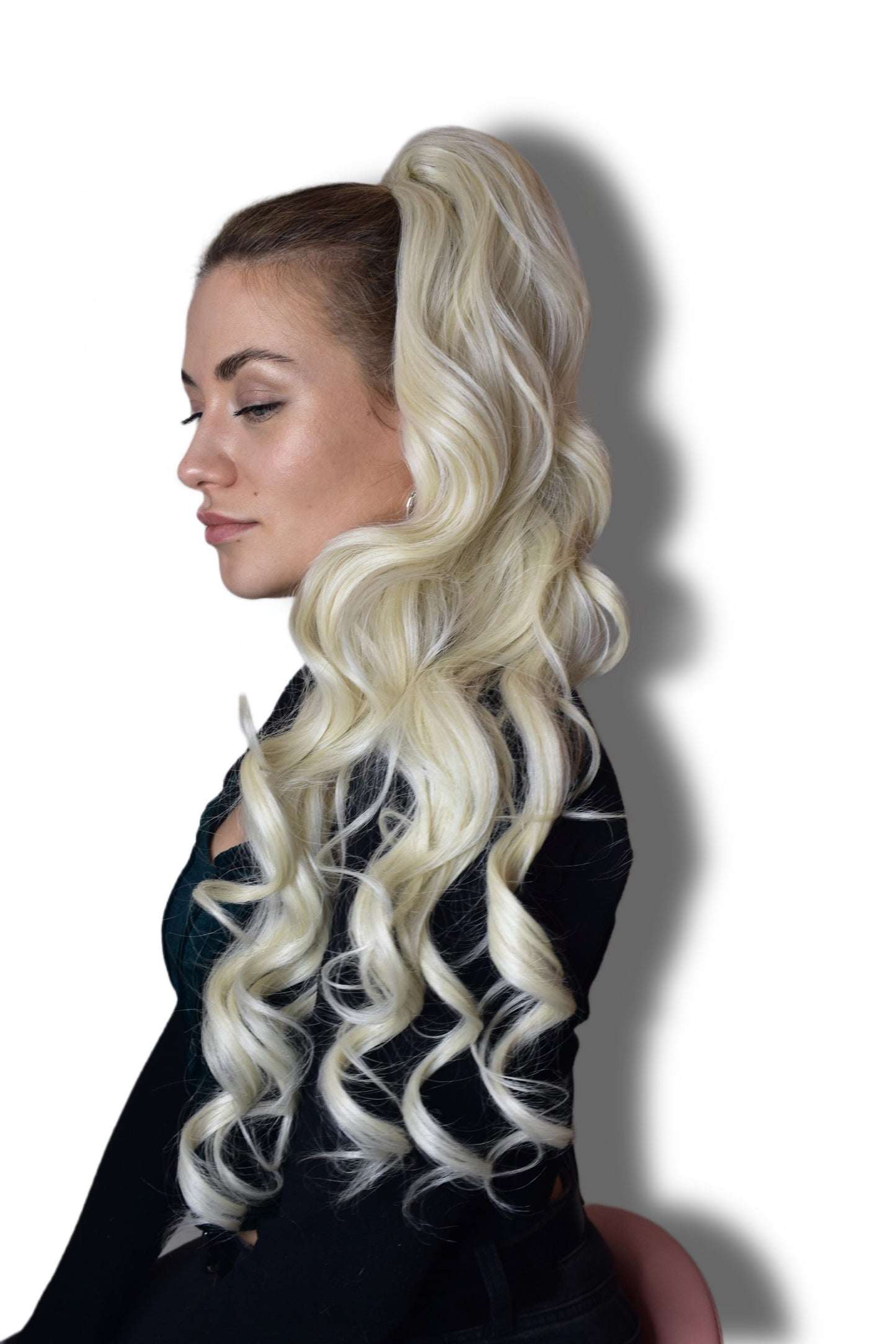 Curly Ponytail 28" - "White Blonde"