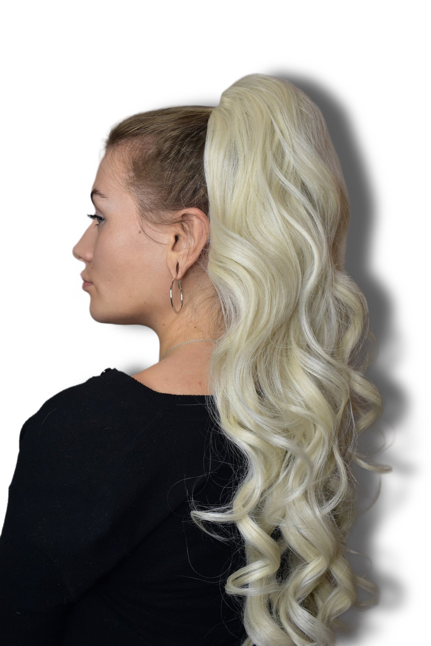 Curly Ponytail 28" - "White Blonde"