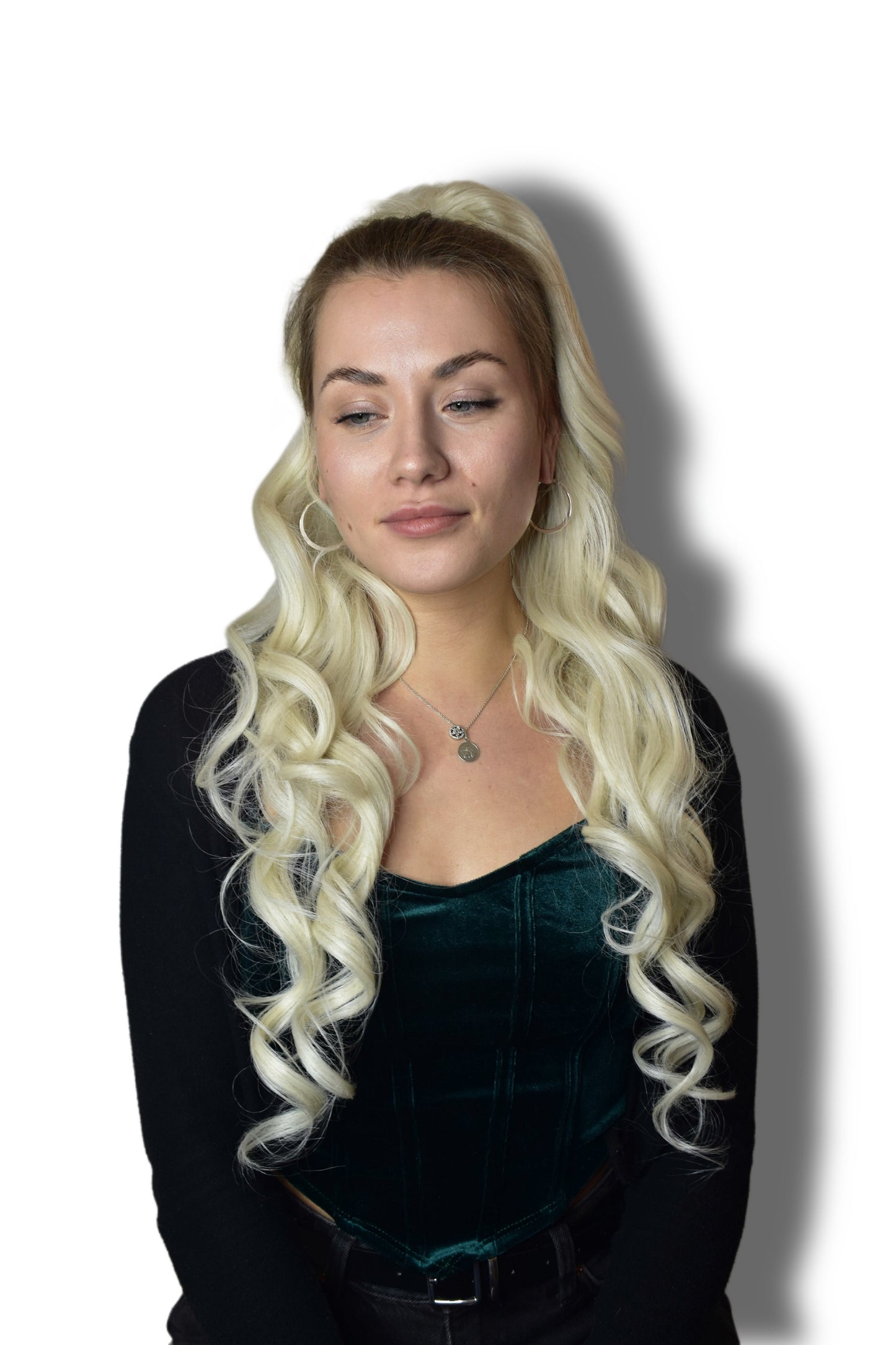 Curly Ponytail 28" - "White Blonde"